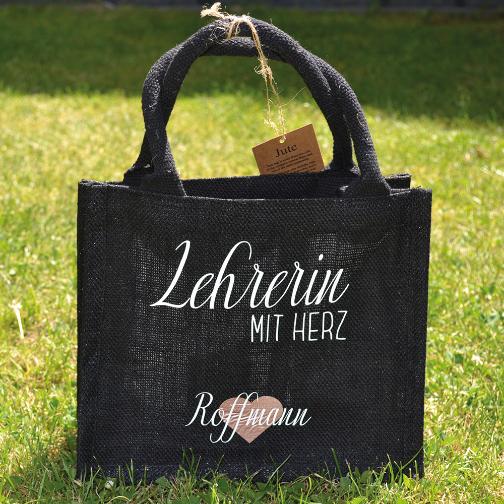 Jute Tasche personalisiert mit Ihren Wunschtext